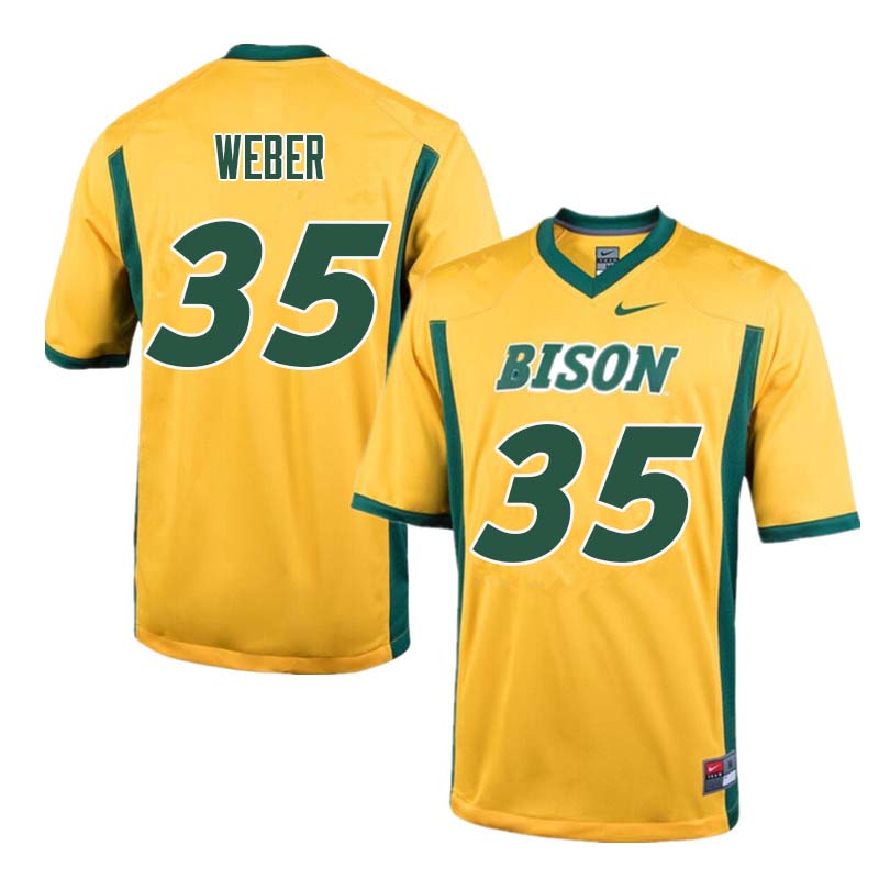 Men #35 Dawson Weber North Dakota State Bison College Football Jerseys Sale-Yellow